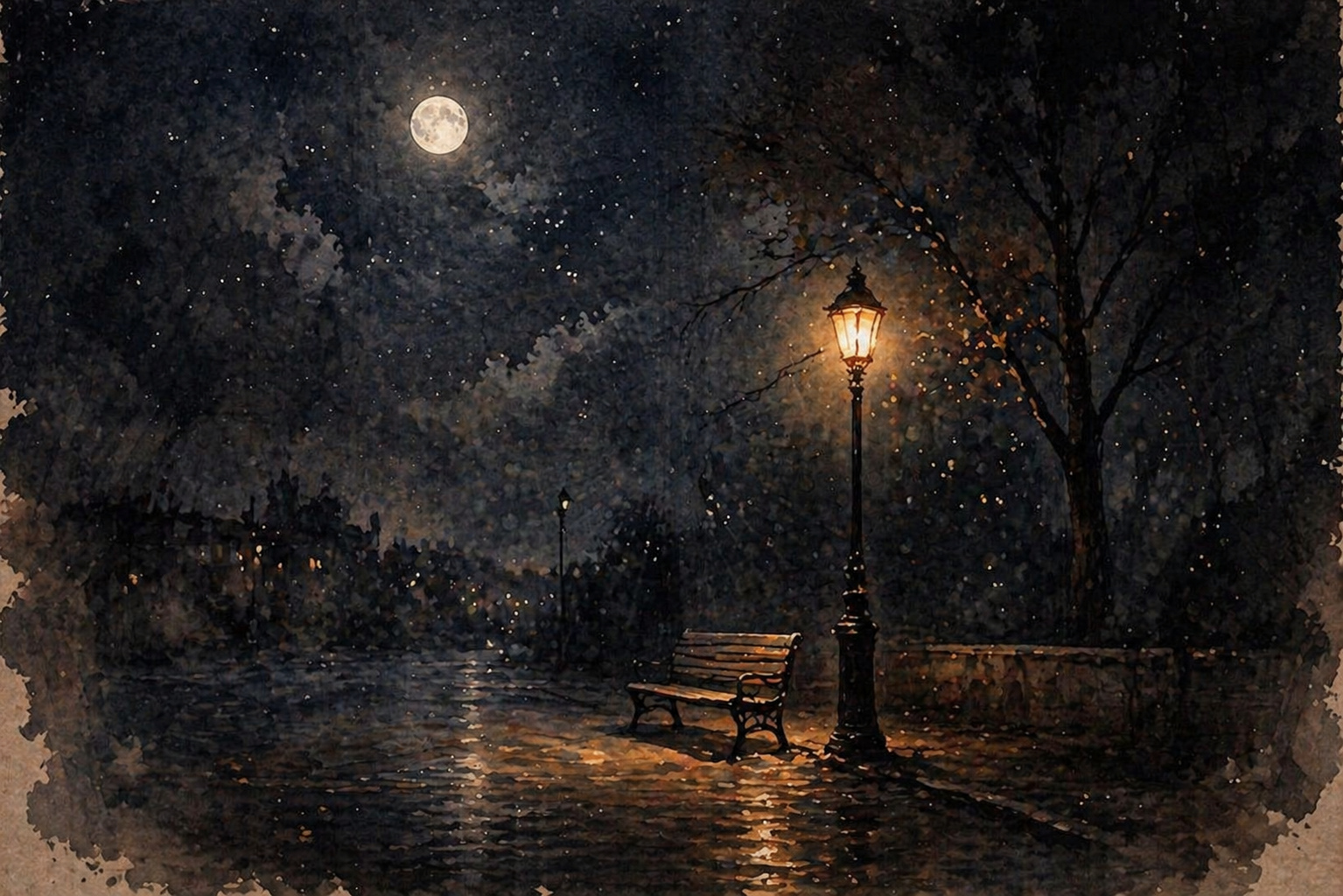 a single glowing light in darkness
